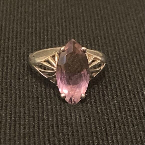 Sterling Silver and Ametrine (Citrine-Amethyst) Ring Size 9.75 Vintage - Picture 6 of 10
